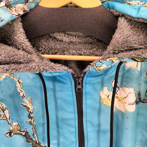 ユーロ 絵画プリント 裏ボアフーデッドジャケット メンズ JPN:XXL